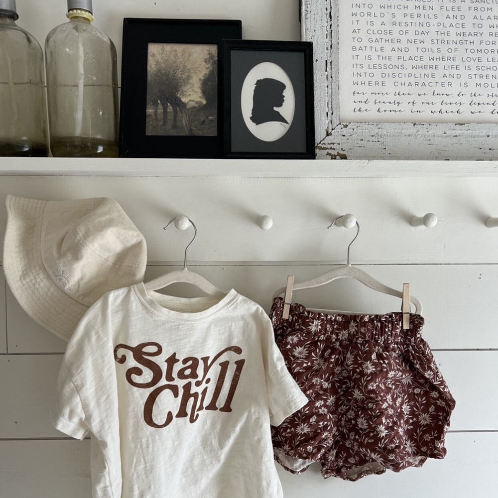 Rylee + Cru Brown Floral Kids Shorts